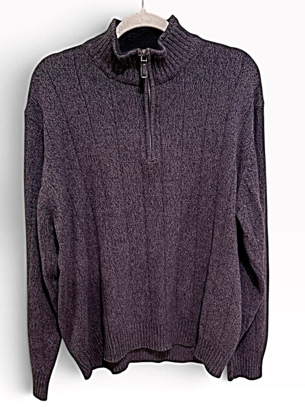 VINTAGE Oscar de la Renta Men's Half-Zip Sweater - Charcoal Gray - XL